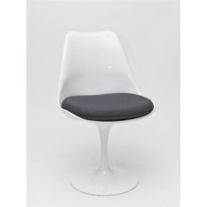 Jedálenská stolička Tul inšpirovaná Tulip Chair bielo-sivá