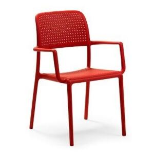 Jedálenská stolička Bora s opierkami červená
