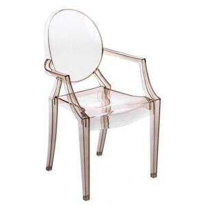 Jedálenská stolička Royal inšpirovaná Louis Ghost amber transparantná