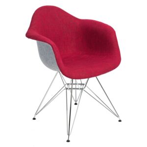 Jedálenská stolička P018 Duo inšpirovaná DAR sivo-červená