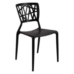 Jedálenská stolička Bush inšpirovaná Viento chair čierna