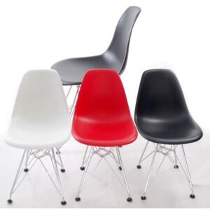 Detská stolička Junior P016 inšpirovaná DSR chrómová biela