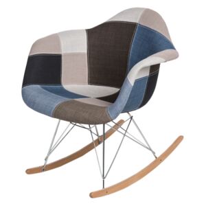 Jedálenská stolička P018 Patchwork inšpirovaná RAR sivo-modrá