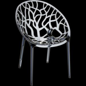 Jedálenská stolička Coral sivá transparentná