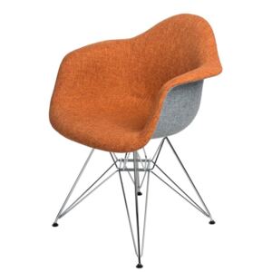 Jedálenská stolička P018 Duo inšpirovaná DAR sivo-oranžová