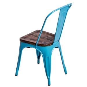 Jedálenská stolička Paris Wood borovica orech modrá