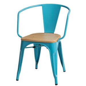 Jedálenská stolička Paris Arms Wood borovica prírodná modrá