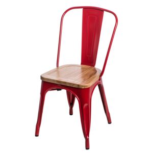 Jedálenská stolička Paris Wood borovica prírodná červená