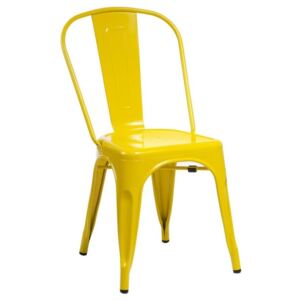 Jedálenská stolička Paris inšpirovaná Tolix žltá