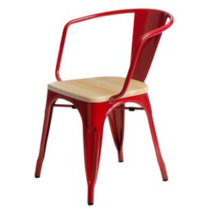 Jedálenská stolička Paris Arms Wood borovica prírodná červená