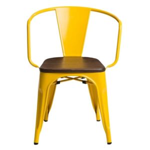 Jedálenská stolička Paris Arms Wood borovica orech žltá