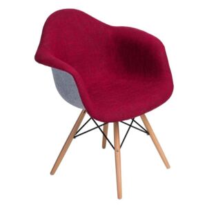 Jedálenská stolička P018W Duo inšpirovaná DAW sivo-červená