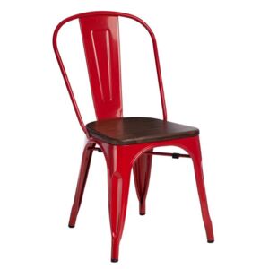 Jedálenská stolička Paris Wood borovica orech červená