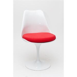 Jedálenská stolička Tul inšpirovaná Tulip Chair bielo-červená