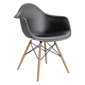Jedálenská stolička P018W PP inšpirovaná DAW čierna