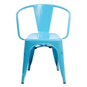 Jedálenská stolička Paris Arms inšpirovaná Tolix modrá