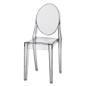 Jedálenská stolička Viki inšpirovaná Victoria Ghost sivá transparentná