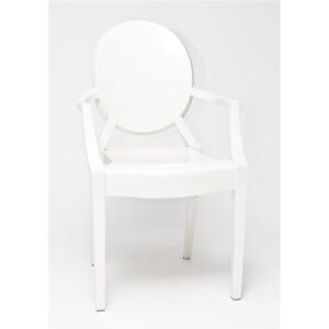 Jedálenská stolička Royal inšpirovaná Louis Ghost biela