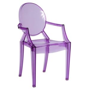Jedálenská stolička Royal inšpirovaná Louis Ghost fialová transparentná