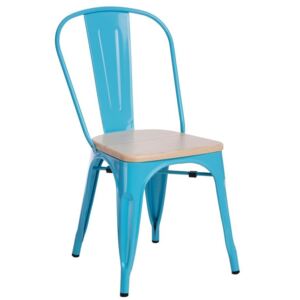 Jedálenská stolička Paris Wood borovica prírodná modrá