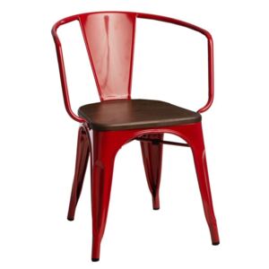 Jedálenská stolička Paris Arms Wood borovica orech červená