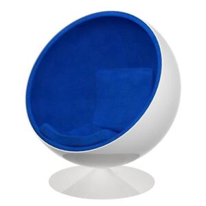 Kreslo Kula inšpirované Ball Chair bielo-modrá