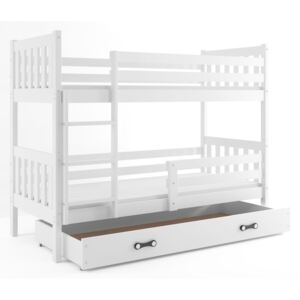 Detská poschodová posteľ Carino so zásuvkou biela / biela