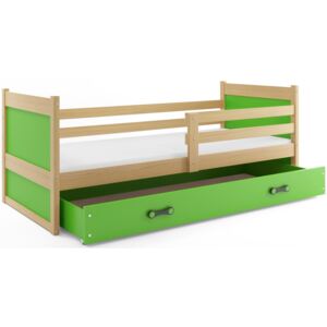 Detská posteľ Rico 1 borovica / zelená