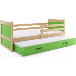 Detská posteľ Rico 2 borovica / zelená