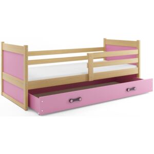 Detská posteľ Rico 1 borovica / ružová