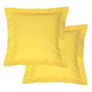 Bavlnené obliečky na vankúšiky s lemom, žlté 2 ks
