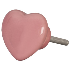 Clayre & Eef Úchytka srdce ružové - 3.5 * 4 cm