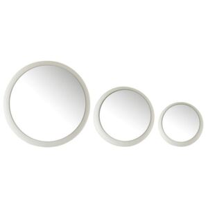 Set 3 bielých kovových zrkadiel Matte - 41*41*6 cm