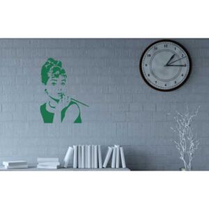 GLIX Audrey Hepburn - nálepka na stenu Svetlo zelená 55 x 75 cm