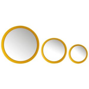 Set 3 žltých kovových zrkadiel Matte - 41*41*6 cm
