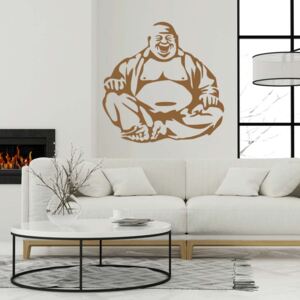 GLIX Veselý buddha - nálepka na stenu Hnedá 50 x 50 cm