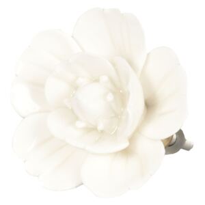 Keramická rukoväť biely kvet - Ø 6 cm