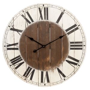 Nástenné drevené hodiny s rímskymi číslicami - Ø 70 * 4 cm / 1 * AA