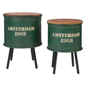 Set odkládacích stolků Amsterdam zelený