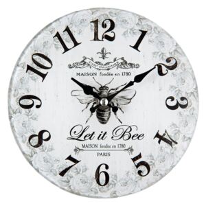 Sklenené hodiny nechajte Bee - Ø 17 * 4 cm