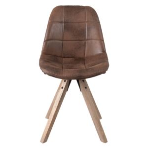 Tmavě hnedá polstrovaná stolička - 46*43*84 cm