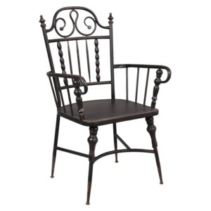 Kovová čierna stolička s patinou Forged - 59*59*100 cm