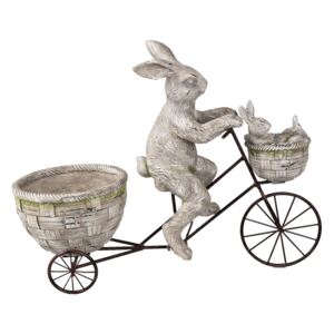 Stojan na kvetináč zajac na bicykli - 53 * 21 * 44 cm
