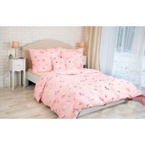 Bavlnená bielizeň FLORIS PINK Barva: ružová, Velikost: dvojlôžko 220x200 + 2x 70x90cm