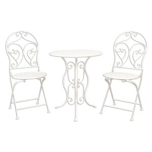 Záhradná skladacia zostava - stôl + 2 stoličky - Ø 60 * 70 / 2x Ø 40 * 40 * 92 cm