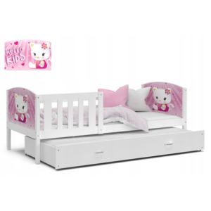 Detská posteľ TAMI P2 color s potlačou, 184x80, biela/vzor 08