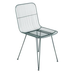 Kovová zelená stolička Indiq - 52 * 55 * 83 cm