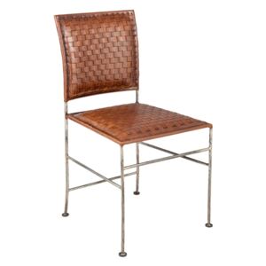 Kožená hnedá stolička Rust - 47 * 55 * 88 cm