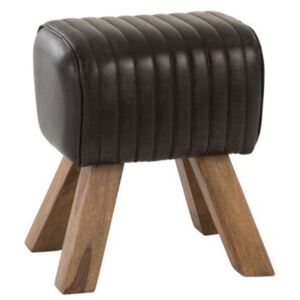 Kožená stolička / podnožka Dreamy - 41 * 32 * 46 cm