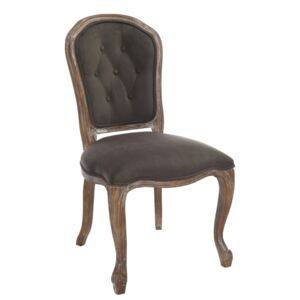 Zámocká jedálenská stolička Louisa velvet brown- 52*60*96 cm